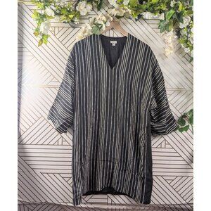 GARMENTORY Rhoi Women's Black White Striped Silk Dress Size S STAIN.